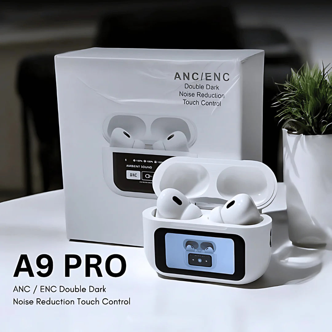 A9 Pro ANC Wireless Earphones LED Screen