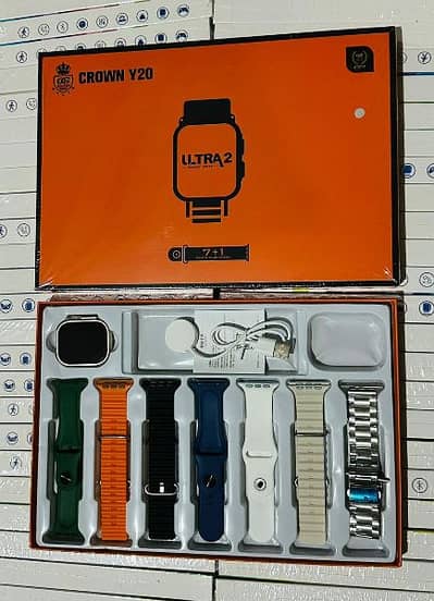 Crown Y20 / Y20 Ultra 2 Smart Watch With 7 Straps (7 in1)